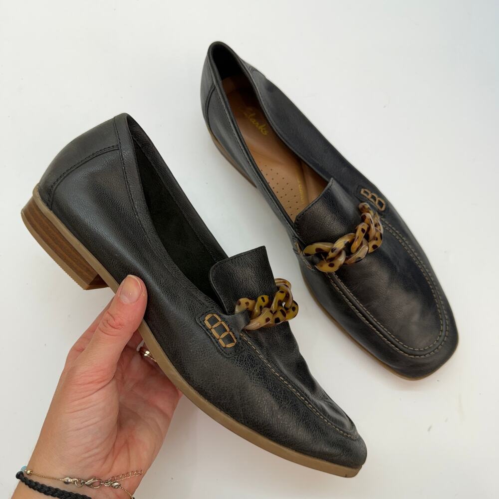 Clarks Black Leather Sarafyna Loafer 9